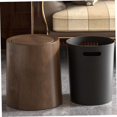 Bote de basura para baño nogal con tapa abatible y cubo desmontable 7