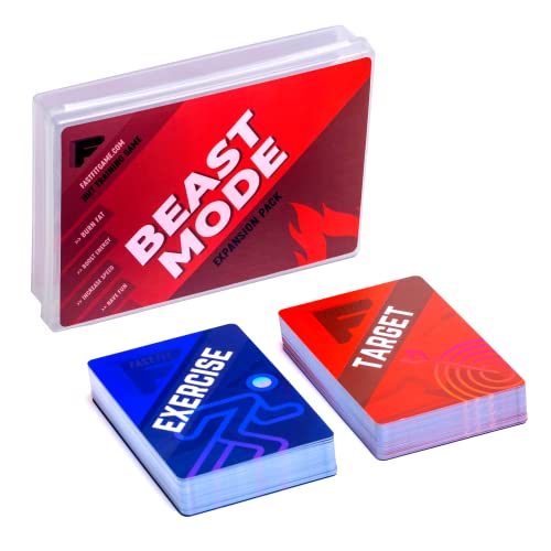 Bodyweight HIIT Exercises: Transform Workouts with Fun Fitness Games! 8 FastFit Beast Mode HIIT Training Game - Waterproof Workout Cards for Women & Men - 120 Exercise Cards with Advanced Movements, Higher Reps and Wildcards - Bodyweight Fitness Cards Deck for Circuit