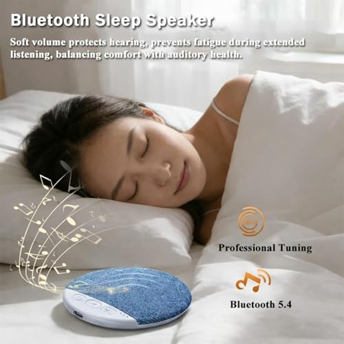 Image of Bluetooth Pillow Speaker for Sleeping | Wireless Under Pillow Sleep Speaker with White Noise Timer | Rechargeable Mini Stereo Speaker for Side Sleepers, Adults & Kids