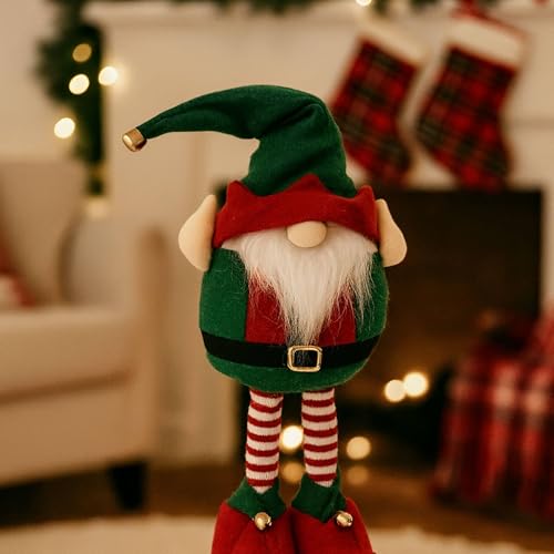 Père Noël extensible vert H.45 cm pour illuminer votre salon à Noël