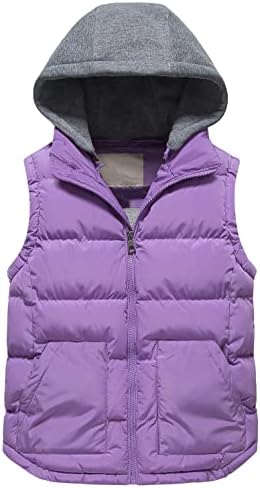 Pursky Boy's Quilted Soft Lined Zip-Up Vest Heavy-Weight Puffer Padded Waistcoat Waterproof Outdoor Outwear  Purple 8