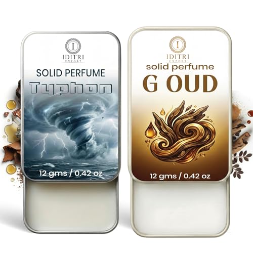 Image of IDITRI EXPORT Solid Perfume |Typhon&G oud Alcohol Free Wax Perfume Balm, Long Lasting | Pocket Tin 12g, Pack Of 2| Non Greasy Smooth Glide, Travel Friendly Men And Women
