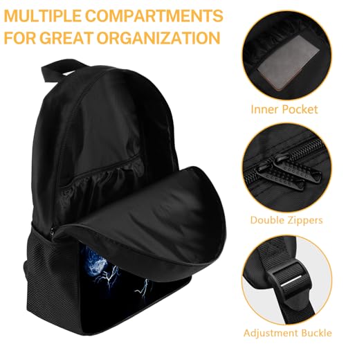 Boys Gaming Backpack, Funny Lightning Gamer Backpacks for Boys, Blue Water and Red Fire Video Game Gamepad Bookbag for Kids Teens, Casual Water Resistant 17" Laptop Bags Travel Daypack3