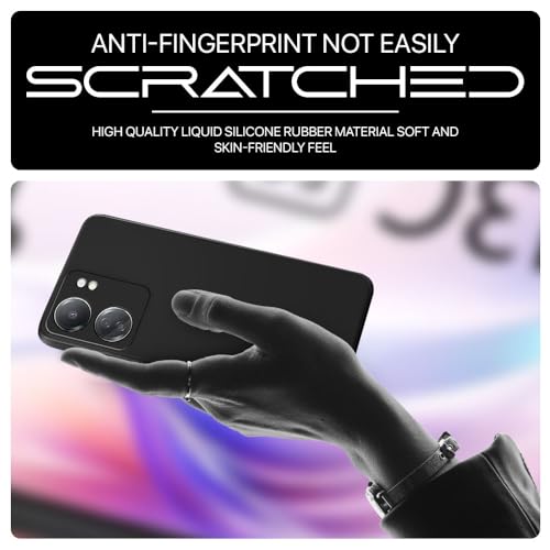 Image of WOW IMAGINE Back Cover for Redmi 13C 4G and for Poco C65 | Ultra Slim Soft Rubberised Case | Inner Velvet Fabric Lining | Matte Silicone Flexible Mobile Case | Camera Protection - Black