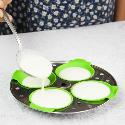 Image of CELA 8 Pcs Silicone Idli Moulds | Non-Stick Food Grade Silicone Idli Maker Liners | BPA-Free, No-Greasing Idli Cups | Perfect Round Idlis | Microwave, Oven & Dishwasher Safe | Reusable Idli, Dhokla, Cupcake & Muffin Moulds