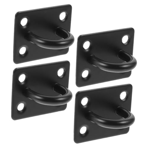BESPORTBLE 4 piezas Gancho de Techo U Acero Inoxidable Negro Diseño para Colgar Pesado Gancho Resistente para Cuerdas y Columpios de Montaje Pared para Uso Doméstico y Exterior
