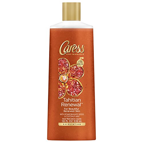 Caress Exfoliating Body Wash, Tahitian Renewal, 18 Ounce, 4 Count