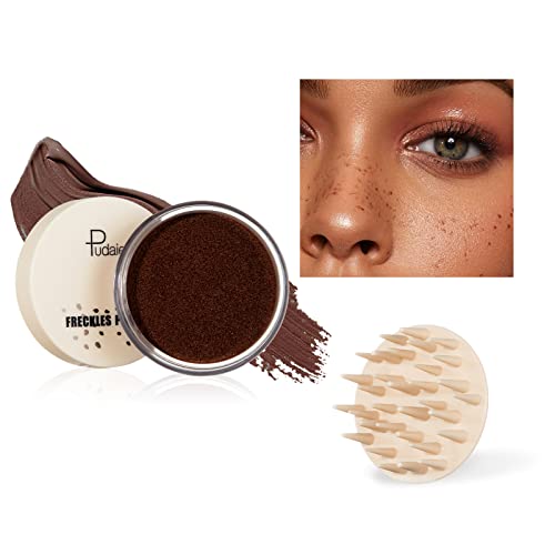 Freckle Makeup Pen Freckle Air Cushion Rainbow Freckles Makeup Quick Dry and Waterproof Natural Fake Freckle Makeup Stamp Super Fast Freckle Face Tattoo Halloween Makeup Kit (Reddish Brown)