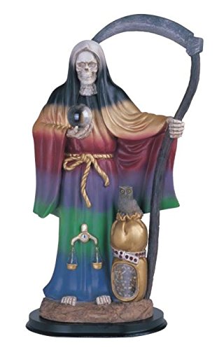 Photo 1 of 16 Inch Rainbow Santa Muerte Saint Death Grim Reaper Statue Figurine