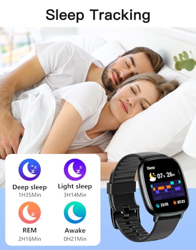 Image of Smart Watches for Men Women with GPS Built-in, Answer /Make Calls, 1.95 inch Smartwatch for iPhone /Android Phones, Fitness Watch with Heart Rate /Sleep Monitor 100+ Sports Modes IP68 Waterproof (Black)