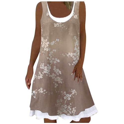 Robe imprimée fleurs avec option sans manches et manches courtes - 7
