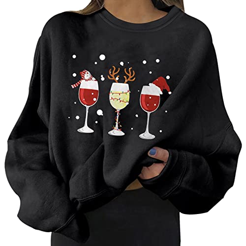 Jersey de Navidad para mujer, para otoño, talla grande, Rudolph, reno, estampado, sudadera, mujer, largo, invierno, Navidad, suéter de Navidad, divertido suéter de Navidad, tops para niñas