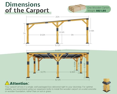 Jocisland Cedar Wood Carport