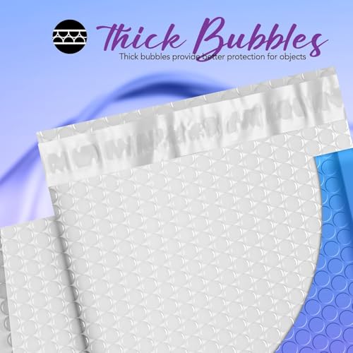 Image of Fuxury Bubble Mailers 8.5x12 inch 240 Pack Padded Envelopes Usable Size 8.5x11 inch | Thick Mailing Envelopes Bubble Opaque Padded Mailers Shipping Bags for Mailing Jewelry Makeup Small Business #2 BluePurple