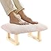Xpnit Repose-pieds avec support en bois capitonné, ottoman, petit tabouret bas en tissu vert, tabouret pour salon, chambre à coucher (beige)