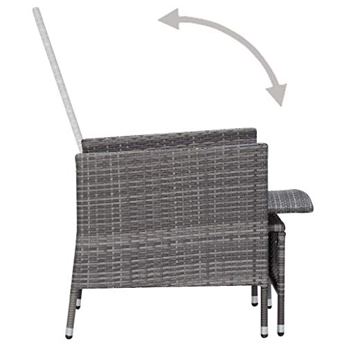 Chaise longue de jardin résistante intempéries transat alu gris - 6