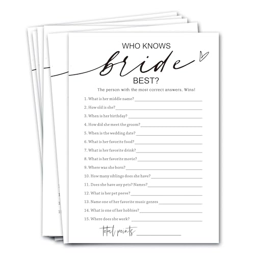 Wybgno Who Knows The Bride Best Shower Game | 25