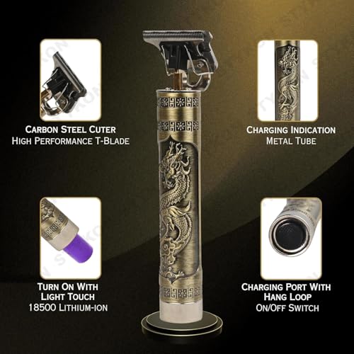 Image of Buddha Style Beard Trimmer For Men, Hair Trimmer For Men, Professional Rechargeable Cordless Electric Hair Clippers With 4 Guide Combs For Men