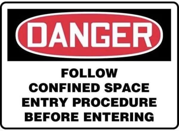 OSHA DANGER SAFETY SIGN CONFINED, Mfr: MCSP014XP-A