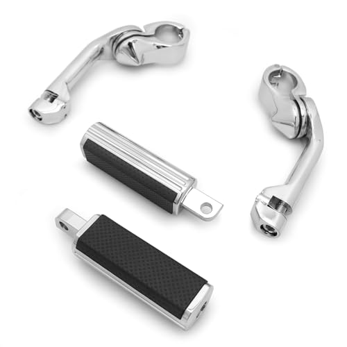Defiance Chrome floorboards for Harley Davidson with heel-toe shifter Lever highway footrests for touring bagger street road glide road king softail Fatboy FLST models (CHROMED) by ALLOYFORGE - Image 3
