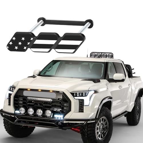 Image of ijuicy 1 PC TRD Tri-Color Grille Decor Badge Emblem, Car Truck Label Decoration Accessories, Compatible with Tacoma 4Runner Tundra Sequoia Rav4 Highlander (Black American Flag)