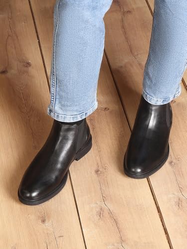 Image of Carlton London Classic Slip-On Ankle Chelsea Boots for Men