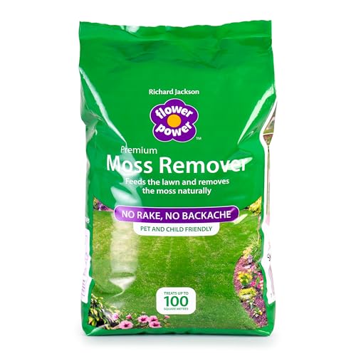 Flower Power Moss Remover & Lawn Feeder with Organic High Potash Formula, 5kg