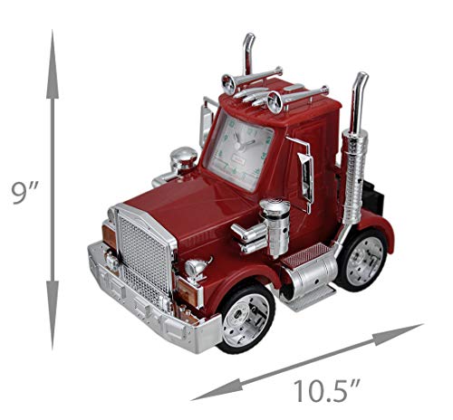 North American Big Rig Red Semi Truck Alarm Clock w/Lights & Sound