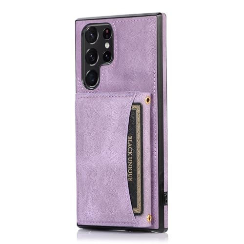 Housse cuir violette Samsung S25 Ultra pour sorties et bureau