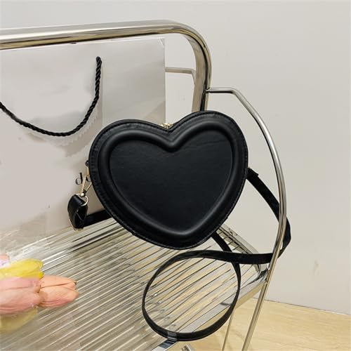 Women's Heart Shape Crossbody Bag, Compact PU Leather Handbag, Gift for Women, Khaki, 20*15*7cm4