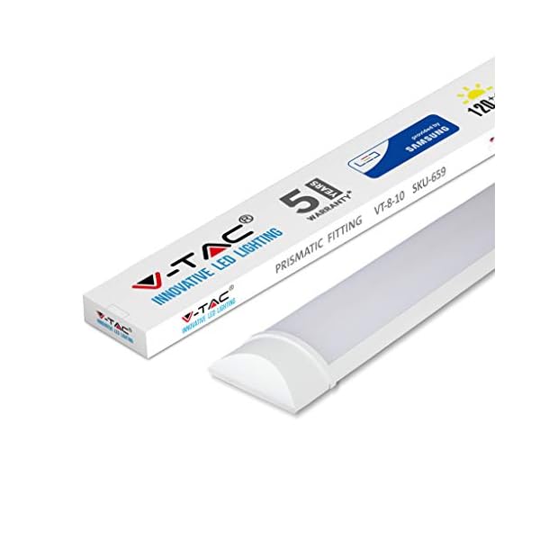 V-TAC 10W 1ft LED-Lichtleisten Integrierte Röhrenlampe 3000K Warmweiß 300x74x24mm Wand- und Deckenbeleuchtung 30000h…