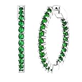 Belinda Jewelz Hoop 925 Sterling Silver Earrings for Women 3 mm Round Cut 3.4 Carat Birthstone Tenni