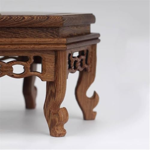 Base de bonsaï support présentation bureau en bois sculpté hexagonal