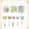 Ychsring Butterfly Floral Stickers Bulk - 320 Pcs Transparent Realistic Dried Pressed Flower Stickers for Crafts, Envelopes, Scrapbook, Junk Journal Supplies - Waterproof Clear Wildflower for Resin #5