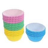 VALICLUD 400 piezas Unidades de Moldes para Magdalenas Resistentes la Grasa Papel para Hornear Cupcake de Colores Morado Azul Verde Amarillo para Fiestas Bodas y Eventos Aptos para Horno