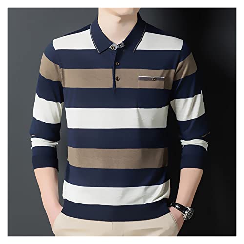 WDBBY Mâle Polo Shirt Vêtements de style affaires à manches longues Automne et printemps Chemise occasionnelle for homme coréen SLIMTTOPS (Color : A, Size : L code) Cover