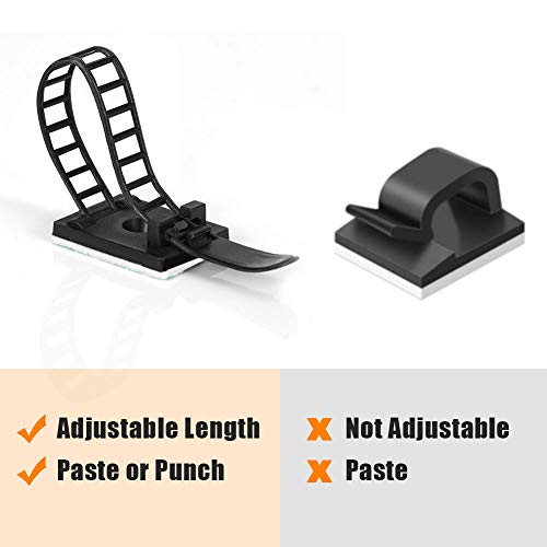 50 Stück Wiederverwendbare Kabelhalter für Autokabel zum Aufhängen an der Wand, zum Organisieren von unordentlichen Kabeln zu Hause, im Büro, auf Festivals, Dekorationen