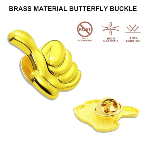 Image of 12 /24 /50 /100 Pack Thumbs up Award Lapel Pins Bluk - Employee Appreciation Gifts Inspirational for Coworker Staff Teacher Team Employee Badge Brooch Souvenir