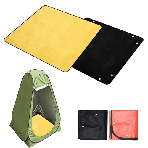2 Pcs Camping Shower Mat Outdoor 39.3 Portable Shower Pan & Non Slip Floor Pad Foldable Shower Base for Camp Shower Tent Waterproof Bottom Mat Protect Feet & Keep Clean Tent Not Included