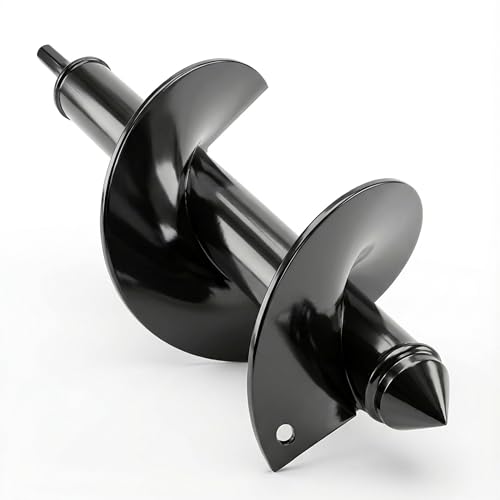 10x30cm Garden planting auger for Cordless Drill, Lightweight short Shaft Bulb & Post Hole Digger with 3/8" Hex Drive,Large-Hole Ground Auger for Fencing, Drainage, Fertilizing,Black