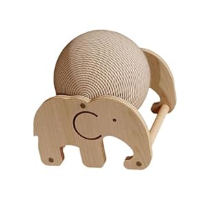 WUUISDNX Interaktives Kratzbrett aus Pappe mit Sisal Kratzball f&uuml;r Kaninchen und K&auml;tzchen in der Wohnung &ndash; ideales Besch&auml;ftigungsspielzeug.