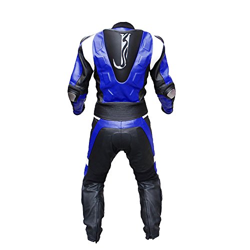 Jxhracing L001Lha One-Piece Motorcycle Leather Racing Suit-Blue-Medium #TOP1