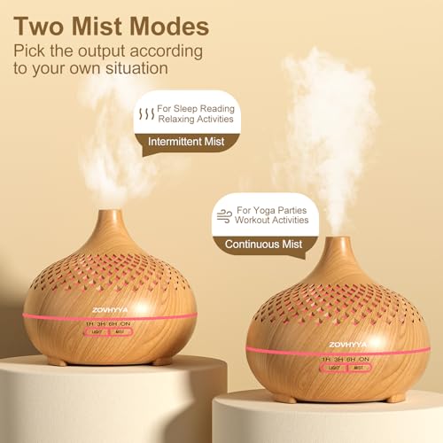 Essential Oil Diffuser for Bedroom,Quiet Humidifiers for Home,500ml Aromatherapy Diffuser,Ultrasonic Diffusers for Essential Oils with Timer and 14 Colors Light,2 Mist Mode Waterless Auto Off - Image 3