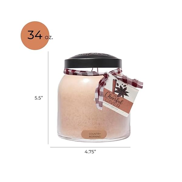 A cheerful givercountry morning 34oz papa scented candle jar with lid keepers of the light 155 hours of burn time gift for women brown  urban country home decor
