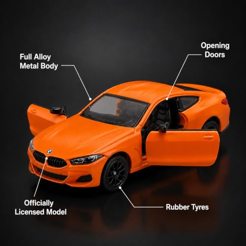 Image of Wizplex CCA Officially Licensed BMW M850i Coupe 1:64 Scale Die Cast Metal Car - Collectible Alloy Grand Tourer Coupe with Openable Doors & Free-Rolling Wheels, Display Showpiece for Kids 3+