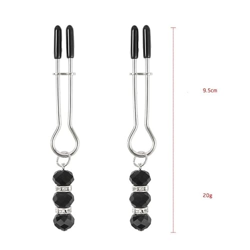 Qlsxtm YTRZ-P01 Nipple Clip Clamps With Crystal Diamond Pendant, Adjustable Weight Metal Nipple Clamps For Men Women, Non-Piercing Metal Stimulator Nipple Clips Adult Toys thumb #1