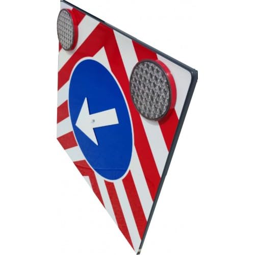 Placa "Paso Obligatorio para Vehículos Operativos" 90×90 cm - Fig. 398 - Clase 2 sobre chapa con 2 lámparas LED M200 amarillas
