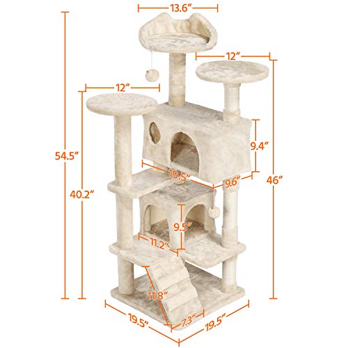 Yaheetech 54in Cat Tree Tower Condo Furniture Scratch Post for Kittens Pet House Play - Image 4