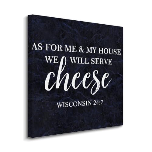 Cuadro en lienzo para cocina con frase divertida sobre queso Wisconsin, decorado moderno de pared