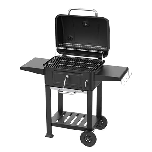 Parrillas para Barbacoa con Mesa Lateral y Ruedas, Barbacoa Carbon para Picnic al Aire Libre, JardíN y Camping